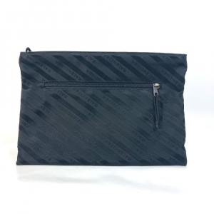 BALENCIAGA Clutch bag 459745 Nylon black logo Explorer mens Used Authe