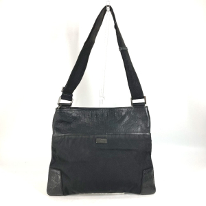 GUCCI Shoulder Bag 161822 Leather, Nylon black Guccisima GG mens Used 