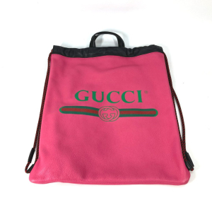 GUCCI Backpack 516639 leather pink Drawstring pouch included Drawstrin