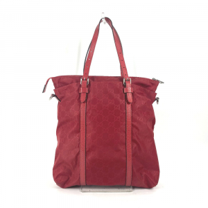 GUCCI Tote Bag 510333 Nylon, Leather Red GG