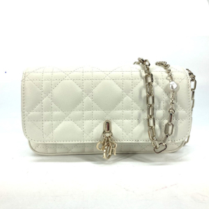 Dior Shoulder Bag S0977ONMJ lambskin white Crossbody Chain Bag Lady Di