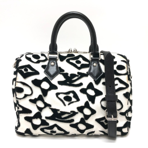 LOUIS VUITTON Boston Duffel bag M45563 leather White x black Tufted Mo