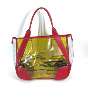 PRADA Shoulder Bag Plastics, Leather Red Plastics Bags logo Women Used