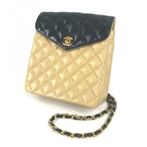 CHANEL Shoulder Bag lambskin beige By color CC COCO Mark Matelasse Qui