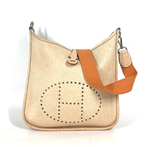 HERMES Shoulder Bag Leather, Buffle Skipper Orange Evelyn 1 PM Dalmati