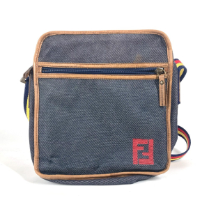 FENDI Shoulder Bag denim blue Pochette logo