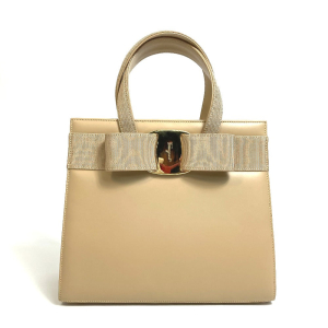 Salvatore Ferragamo Handbag BA214178 leather beige Vala Ribbon Women U