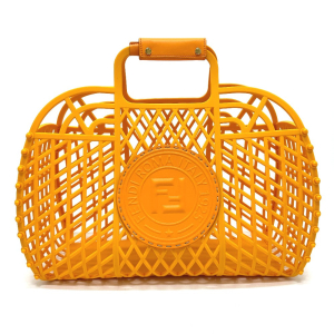 FENDI Handbag 8GH389 Plastic / leather Orange type bag Bucket medium W
