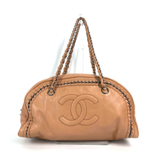 CHANEL Shoulder Bag leather Light brown type Chain Bowling CC COCO Mar