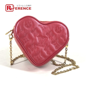 LOUIS VUITTON Shoulder Bag M80837 leather Red Monogram Heart on Chain