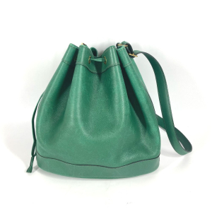 HERMES Shoulder Bag Courchevel green Drawstring Bag Crossbody Market G