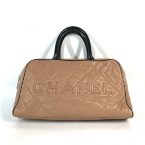 CHANEL Boston Duffel bag Caviar skin Beige type Sports bag logo quilti