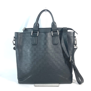 LOUIS VUITTON Business bag N41561 Damier Anfini Leather black Damier A