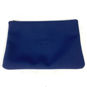 HERMES Pouch H104312M 01 polyamide Navy Neovan MM