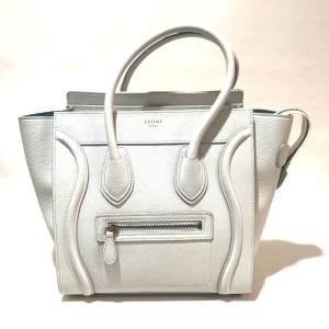 CELINE Handbag 167793 leather Off White x Sky Blue Tote Bag Micro shop