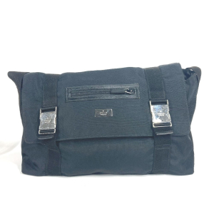 GUCCI Shoulder Bag 122374 Leather / nylon black Messenger bag logo fla