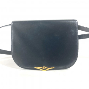 CARTIER Shoulder Bag leather Navy Pochette bag Crossbody Sapphire line