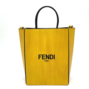 FENDI Shoulder Bag 7VA512 Leather, Calf Leather yellow logo 2WAY small