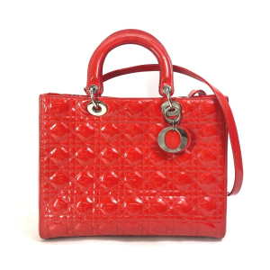 Dior Handbag enamel Red type Canage Lady Dior LADY DIOR Women Used Aut