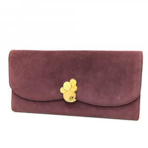 BVLGARI Clutch bag suede Bordeaux