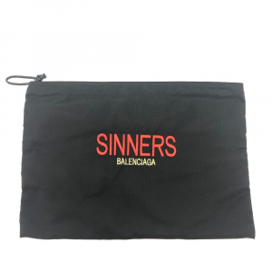 BALENCIAGA Clutch bag 459745 Nylon black SINNERS logo