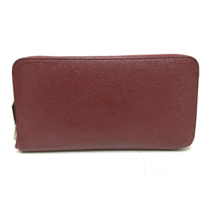 HERMES Long Wallet Purse Epsom wine-red Azap Long
