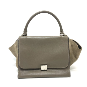 CELINE Handbag leather Brown Trapeze