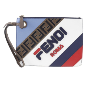 FENDI Clutch bag 8BS020 leather blue FILA collaboration Fendi Mania un