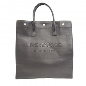 YVES SAINT LAURENT Tote Bag 663970 leather black North South Rive Gauc