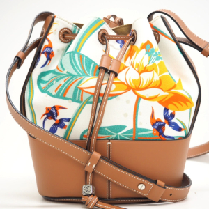 LOEWE Shoulder Bag Canvas, Leather Brown Loewe x Paula Zuibiza Balloon