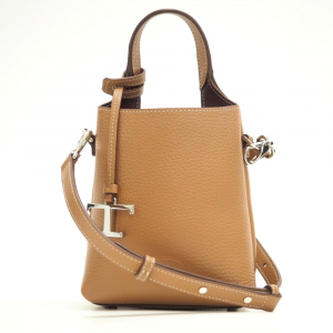 TOD'S Shoulder Bag leather Brown 2WAY handbag T Timeless Women Used Au