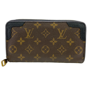 LOUIS VUITTON Long Wallet Purse M61855 leather Brown Monogram Zippy wa