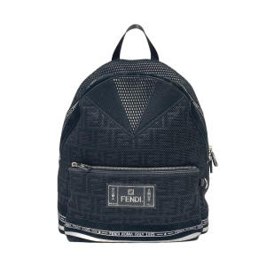 FENDI Backpack 7VZ042 Polyester, Leather black mesh Zucca mens(Unisex)