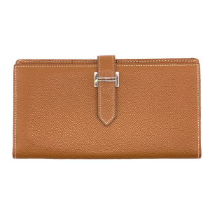 HERMES Long Wallet Purse Epsom Brown Beansufla