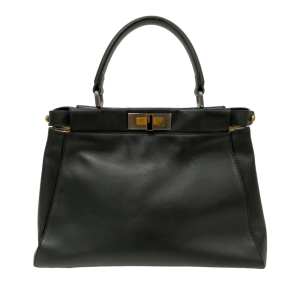FENDI Handbag 8BN226 pony, leather black Peek-a-boo regular