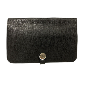 HERMES Waist bag Togo black Dogon SilverMetal