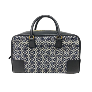 LOEWE Handbag Canvas, Leather Navy Repeat anagram Americana 28