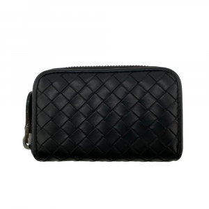 BOTTEGAVENETA Coin case leather black INTRECCIATO