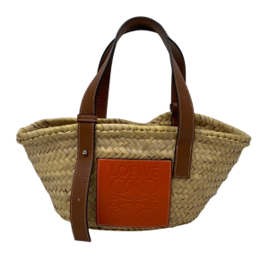 LOEWE Handbag Leather, Raffia beige Raffia x leather basket