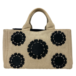 PRADA Tote Bag canvas white Canapa flour