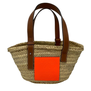 LOEWE Handbag Leather, Raffia beige Raffia x leather basket