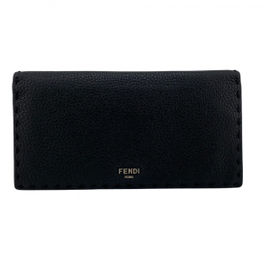 FENDI Long Wallet Purse 7M0355 leather black Celeria