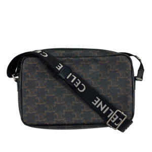 CELINE Messenger bag Leather, PVC black Triomphe