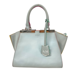 FENDI Handbag 8BH333 leather blue Petite Troisur