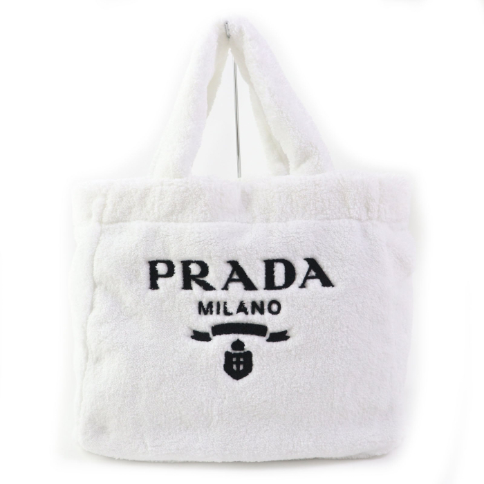 PRADA Tote Bag 1BG130 pile White Black 