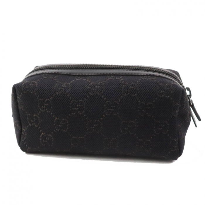 GUCCI Pouch 29596 canvas Dark brown black