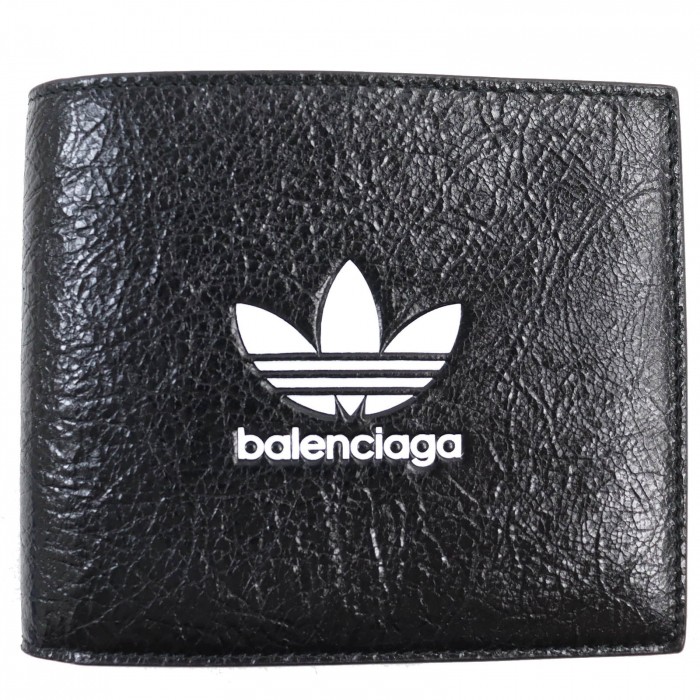 BALENCIAGA Bifold Wallet 721899 leather Black White