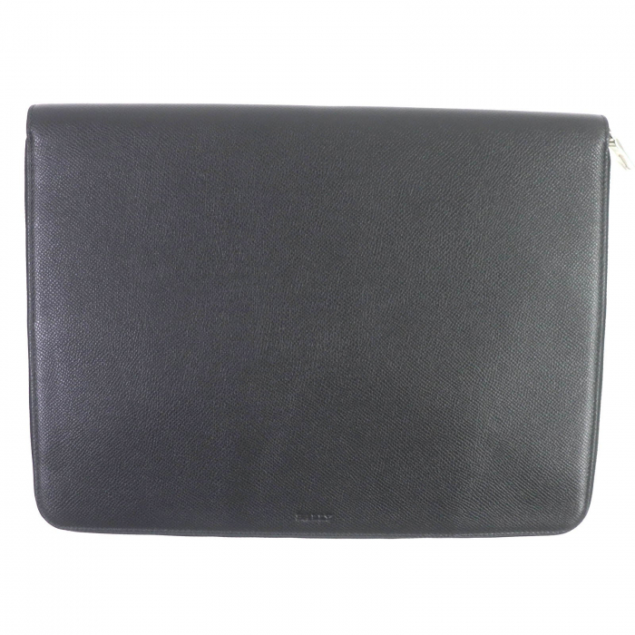 BALLY Clutch bag leather black BARABINO mens Used Authentic