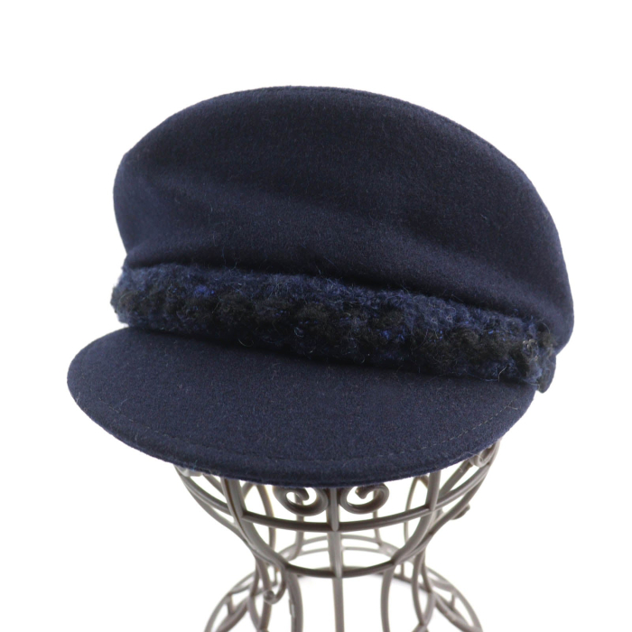 CHANEL Casquette 19V wool Navy S