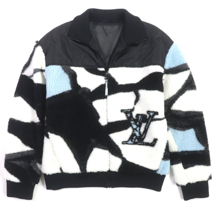 LOUIS VUITTON Nylon jacket HQY18W polyester black white light blue M